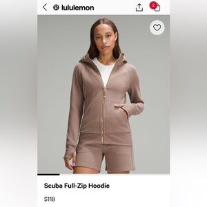 Lululemon Scuba Full Zip with Gold Zipper